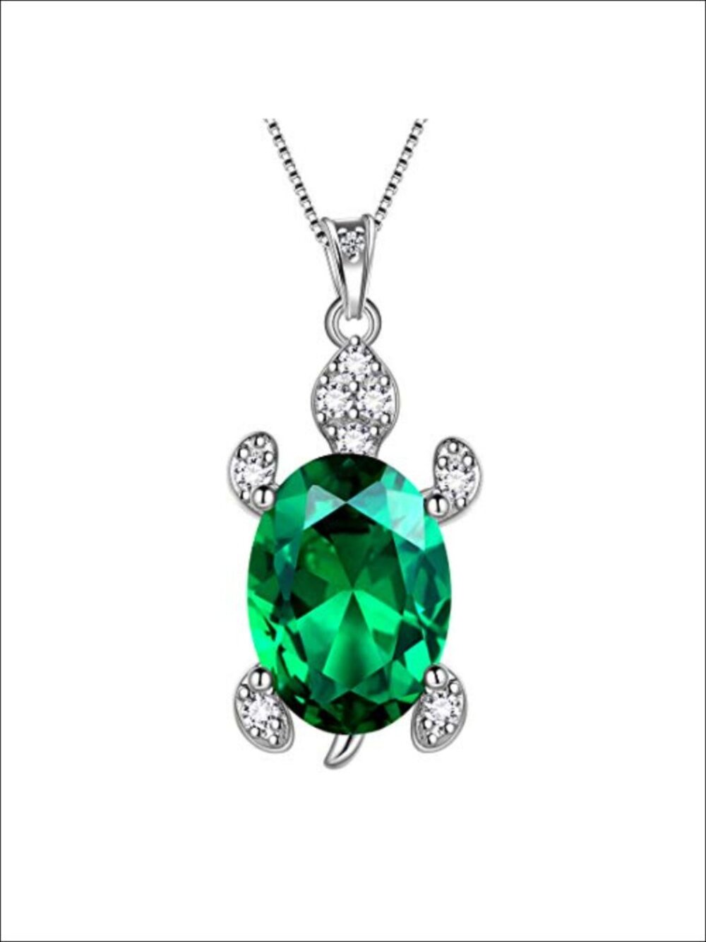 925 Sterling Silver Turtle Pendant Necklace Women CZ Sea Animal Jewelry